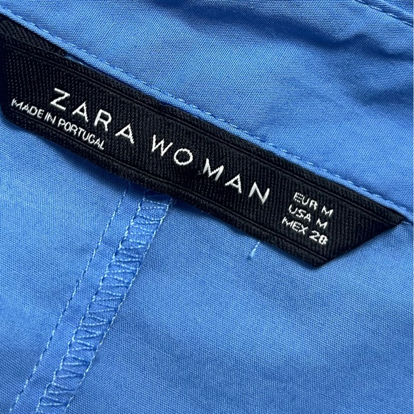 Zara Blue Off Shoulder Puff Sleeve Top medium - Picture 7 of 9